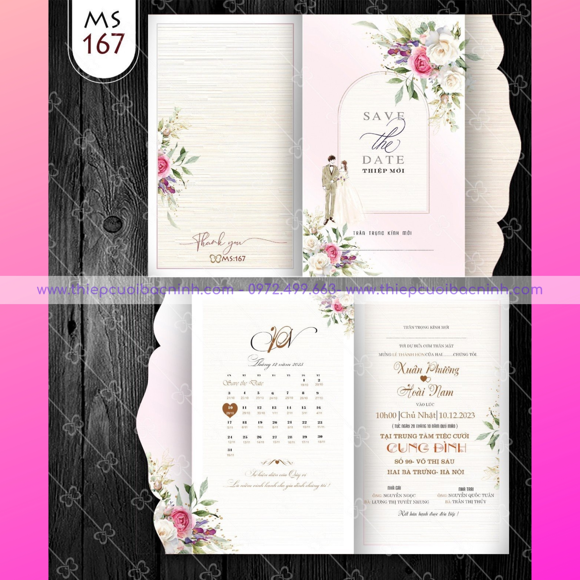 Thiệp cưới mã QMS